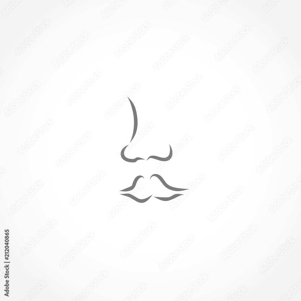 face lips nose icon vector face lips nose icon vector