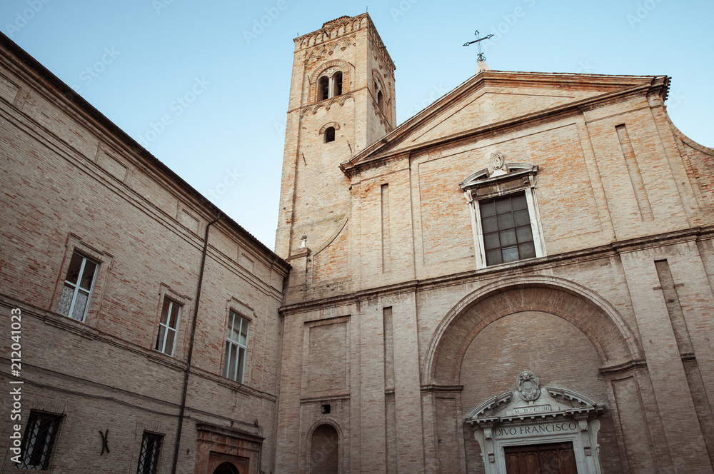 Catholic cathedral facade. Fermo, Italy