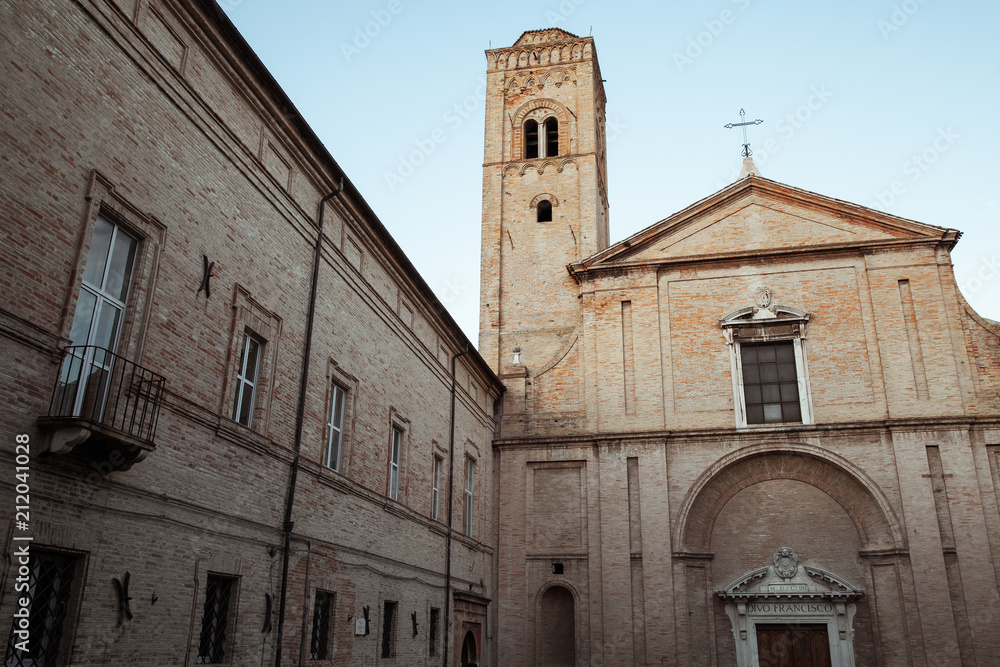 Roman Catholic cathedral facade. Fermo