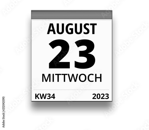 Kalender für Mittwoch, 23. AUGUST 2023 (Woche 34)