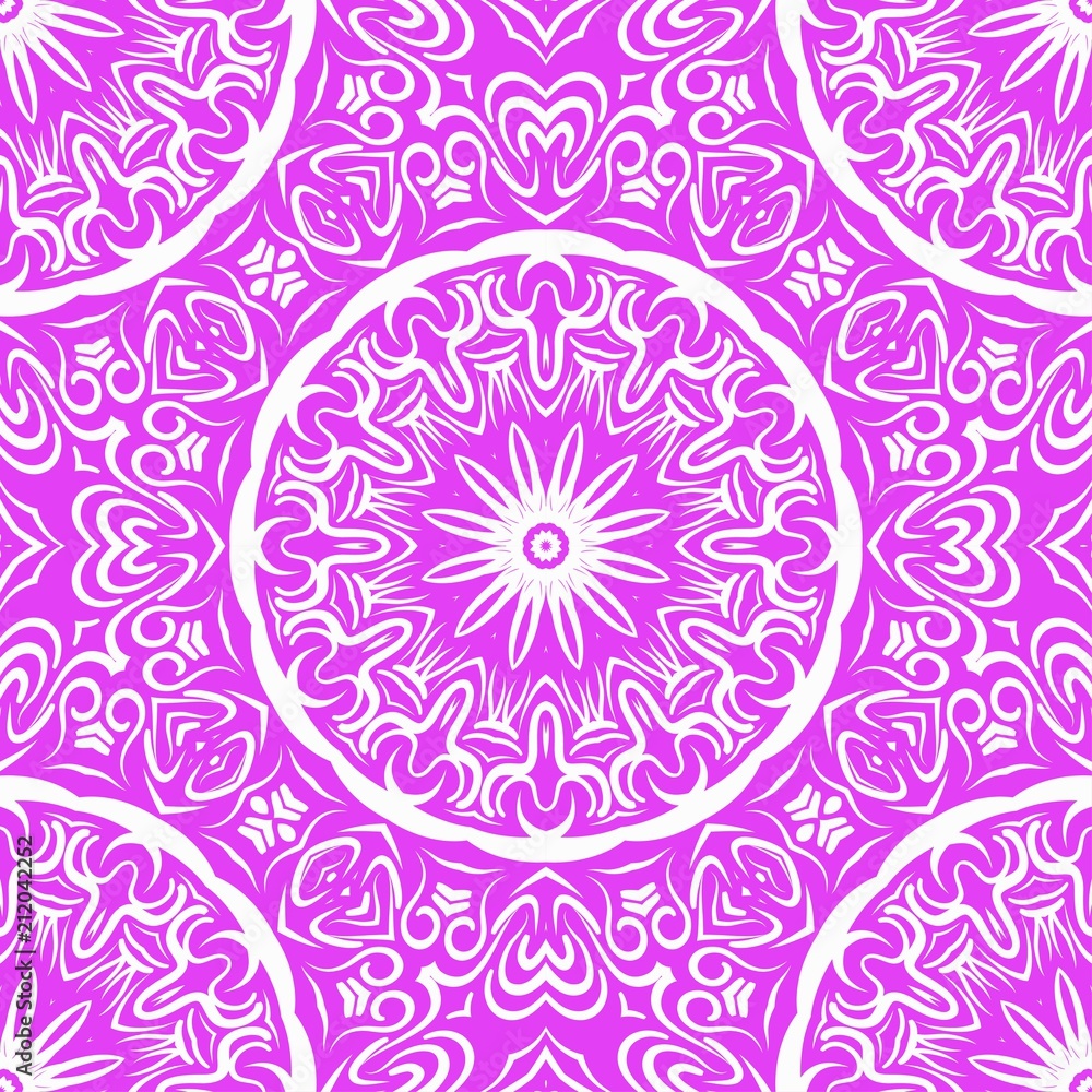 Floral Geometric Pattern with hand-drawing Mandala. Vector super illustration. For fabric, textile, bandana, scarg, print. Floral Geometric Pattern with hand-drawing Mandala. Vector super illustration. For fabric, textile, bandana, scarg, print.