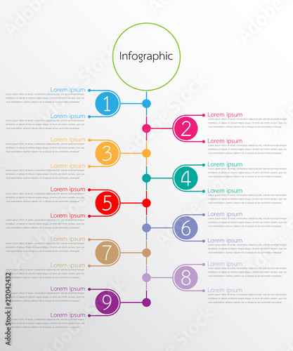 Vector infographic templates used for detailed reports. All 9 topics.