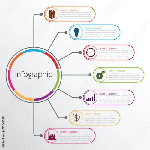 Vector infographic templates used for detailed reports. All 7 topics.