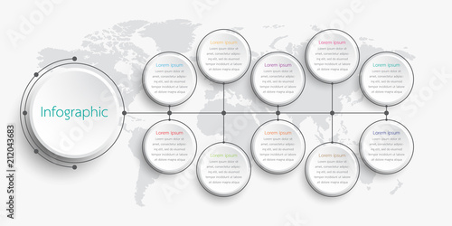 Vector infographic templates used for detailed reports. All 10 topics.