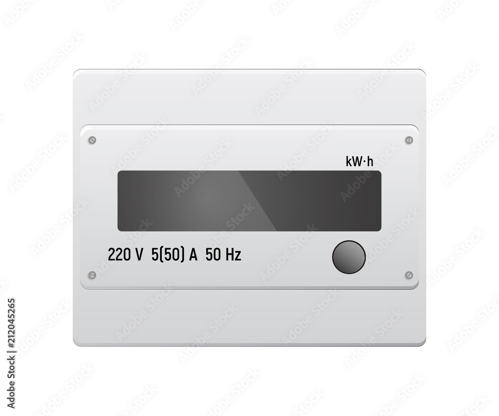 Fototapeta premium Electric meter. Measurement of electricity consumption. Vector illustration. Modern equipment