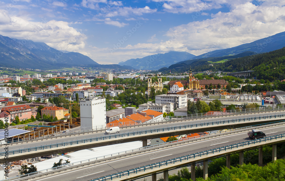 Innsbruck city landscape in Austria