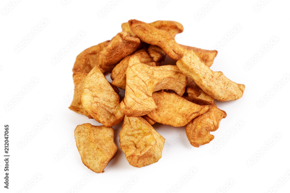 Dried apple slices isolated on white background Dried apple slices isolated on white background