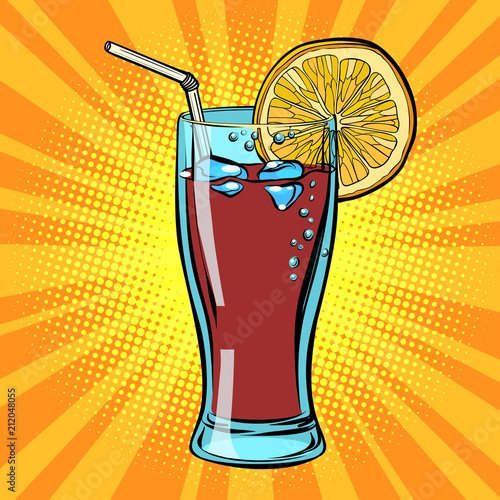 Cola drink with lemon