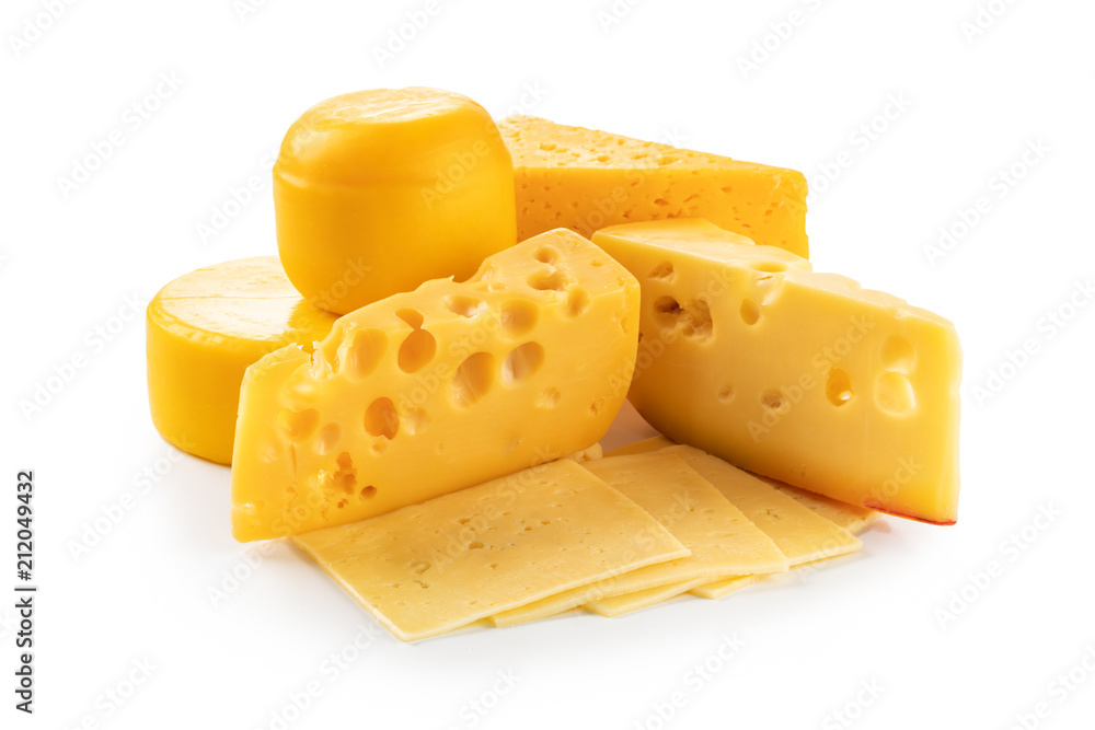piece of cheese isolated on white background piece of cheese isolated on white background