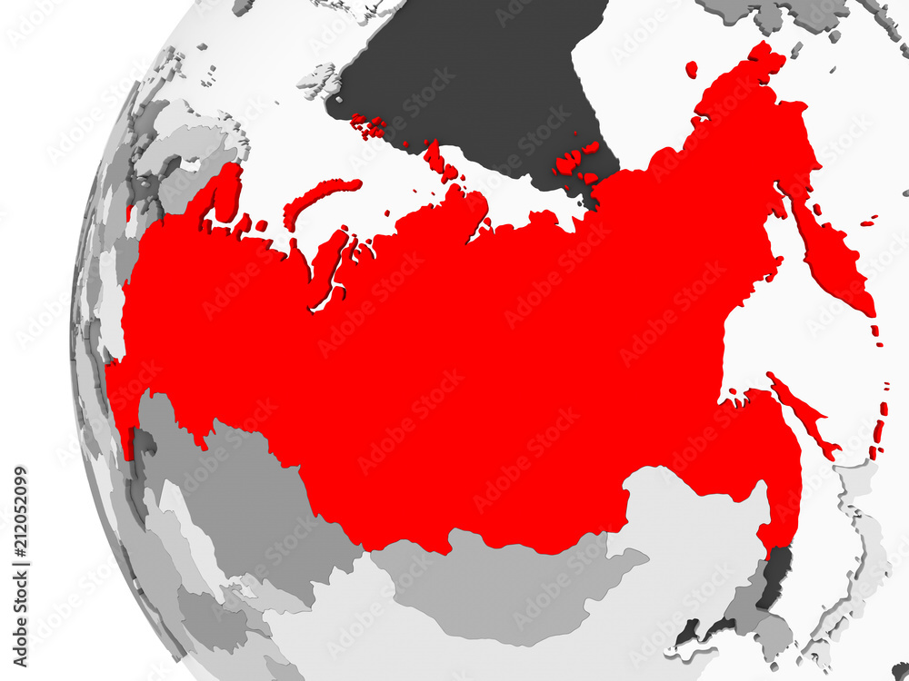 Fototapeta premium Russia on grey globe