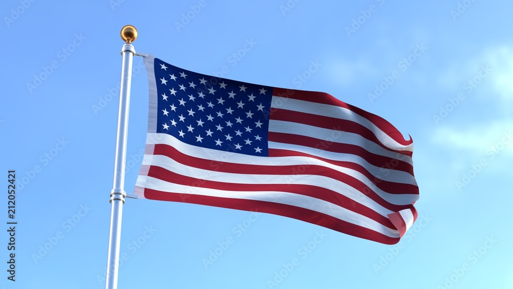 Waving American Flag - n.07 - 3d Rendering