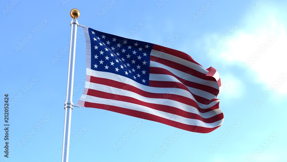 Waving American Flag - n.06 - 3d Rendering