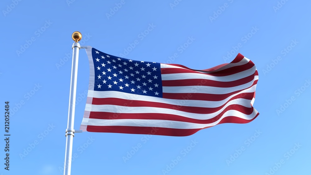 Obraz premium Waving American Flag - n.01 - 3d Rendering