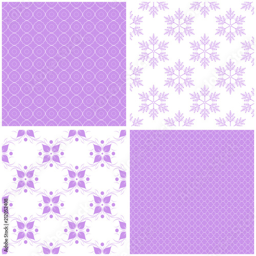 Chic different vector seamless patterns.