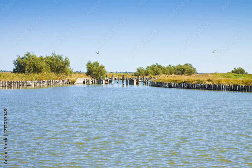 The Comacchio valleys are known worldwide for eel fishing - UNESCO protected area (Ferrara city - Emilia Romagna - Italy)