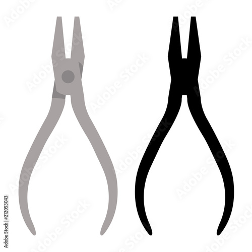 pliers vector illustration flat style black silhouette