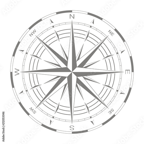 vector icon with compass rose for your design