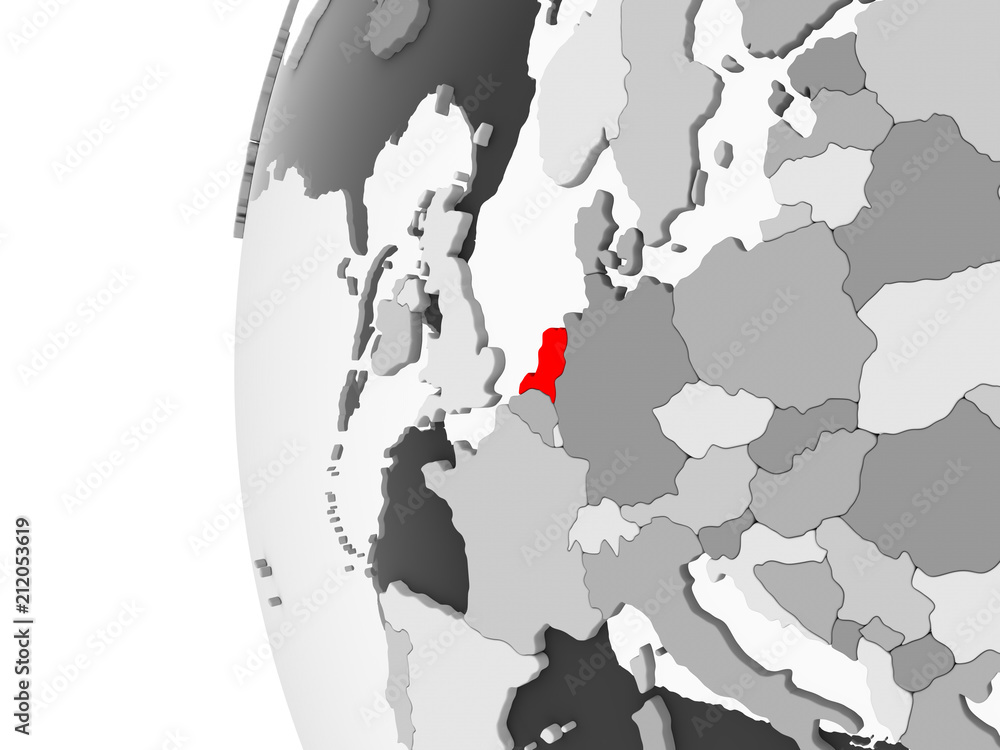 Netherlands on grey globe Netherlands on grey globe