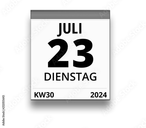 Kalender für Dienstag, 23. JULI 2024 (Woche 30)