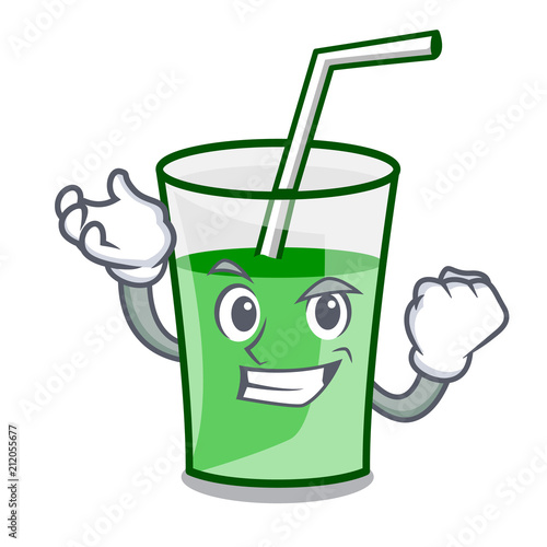 Successful green smoothie character cartoon