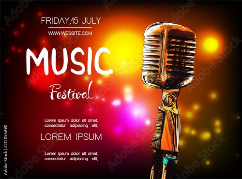 Vector poster for music festival.