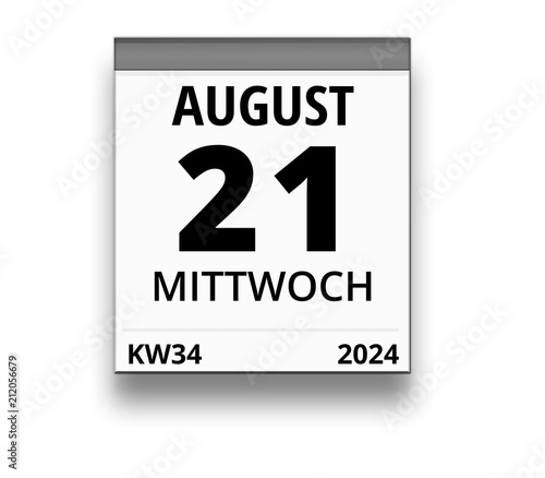 Kalender für Mittwoch, 21. AUGUST 2024 (Woche 34)