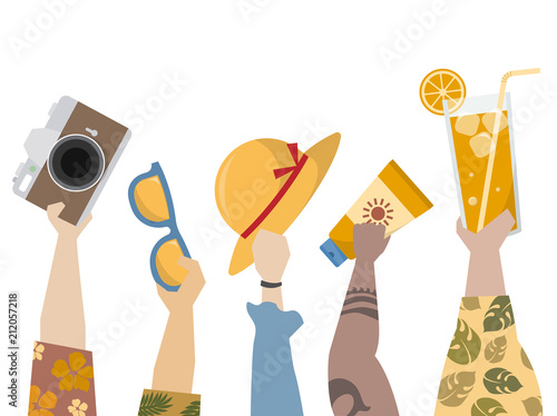 Illustration of people enjoying summertime