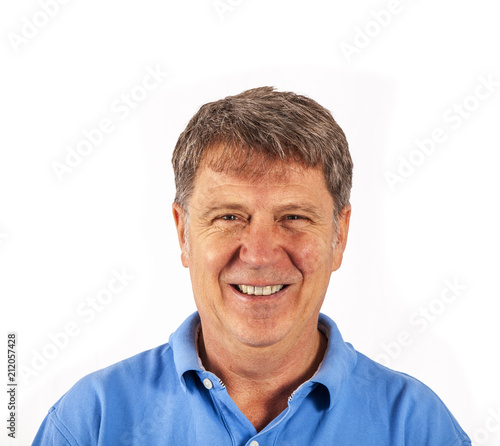 attractive leisure man in studio isolated on white