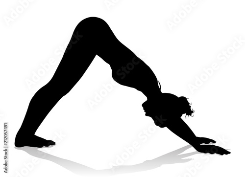 Yoga Pilates Pose Woman Silhouette