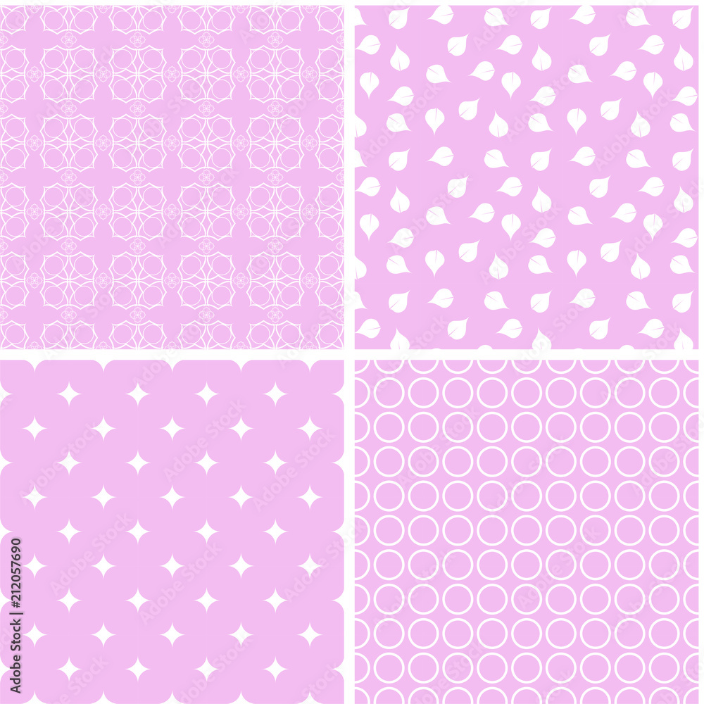 Charming different vector seamless patterns.