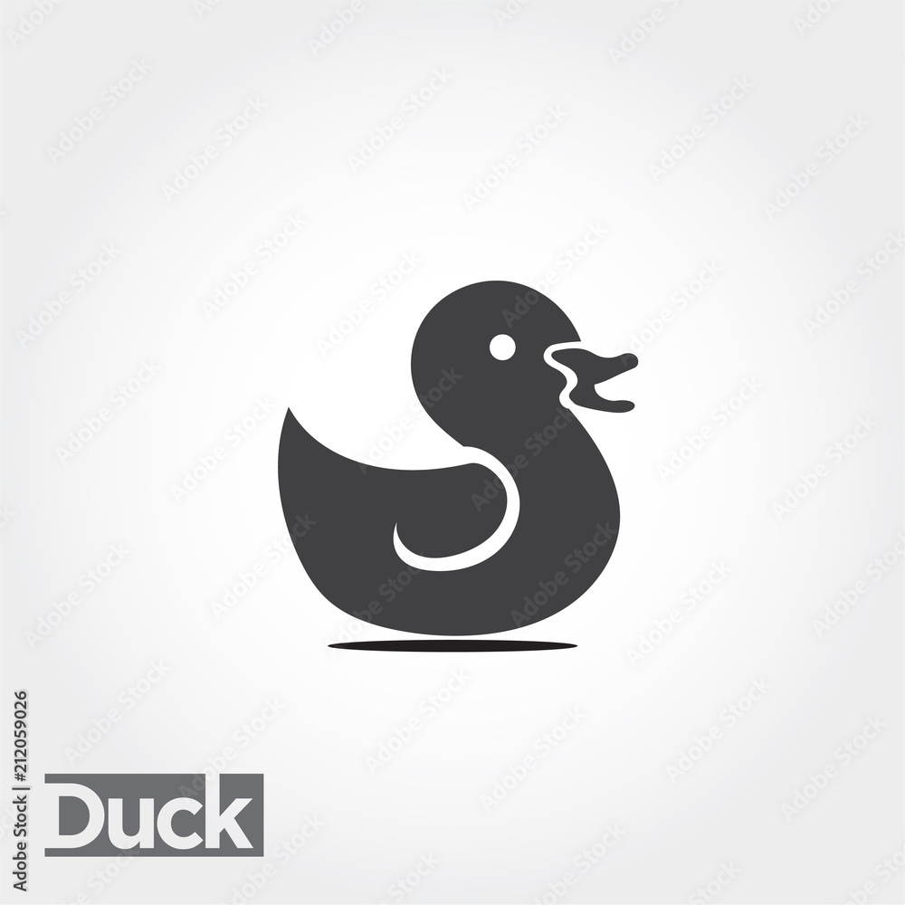 Fototapeta premium icon swimming duck, swimming duck logo, simple duck