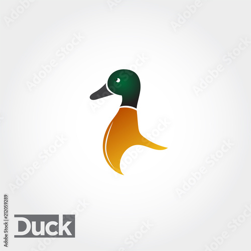 Simple head duck logo, icon head duck logo, icon head duck logo