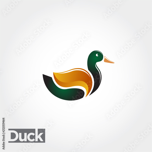 simple colorful elegant duck logo, abstract duck logo