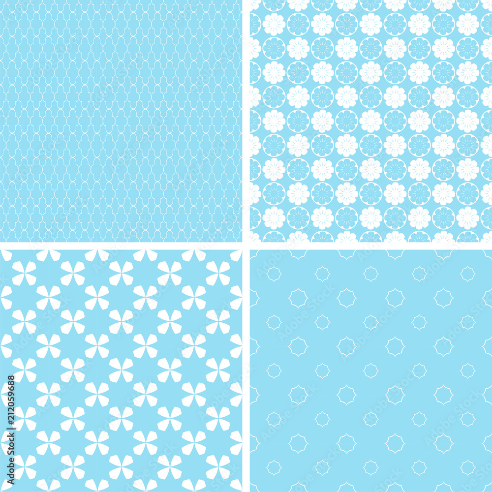 Charming different vector seamless patterns.