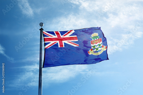 Cayman Islands flag on the mast photo