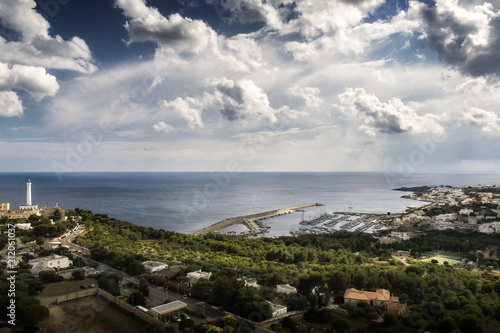 Italia, Luglio 2018 - vista aerea del paese Santa Maria di Leuca nella regione puglia in provincia di Lecce photo