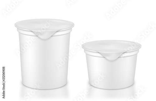 Vector Blank White Packaging Container for Yogurt, Ice Cream or Dessert