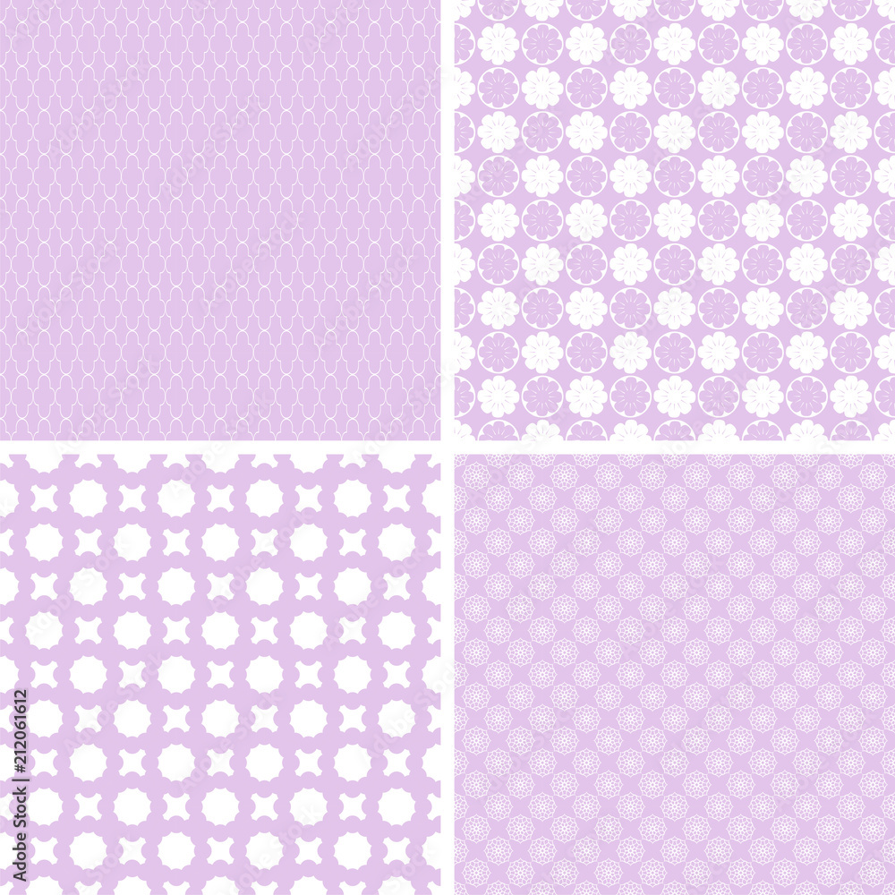 Mint different vector seamless patterns