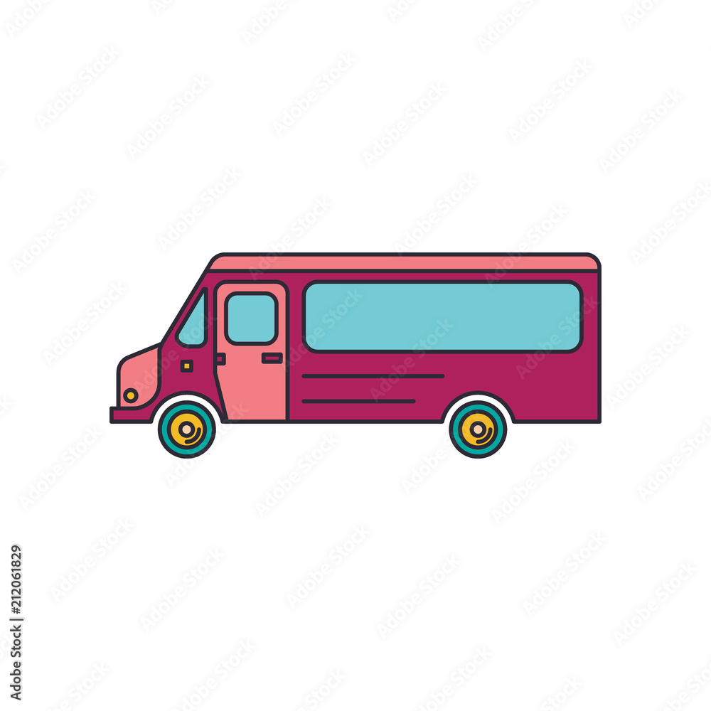 Bus icon, cartoon style