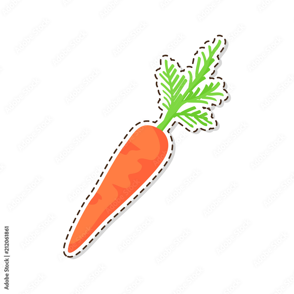 Ripe Carrot Flat Vector Isolated Sticker or Icon Ripe Carrot Flat Vector Isolated Sticker or Icon