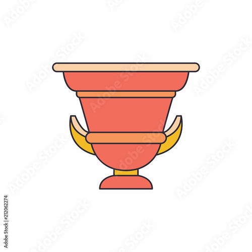 Ancient amphora icon, cartoon style