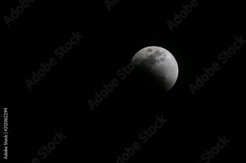 Full moon eclipse in February 2018 from Osaka  Japan