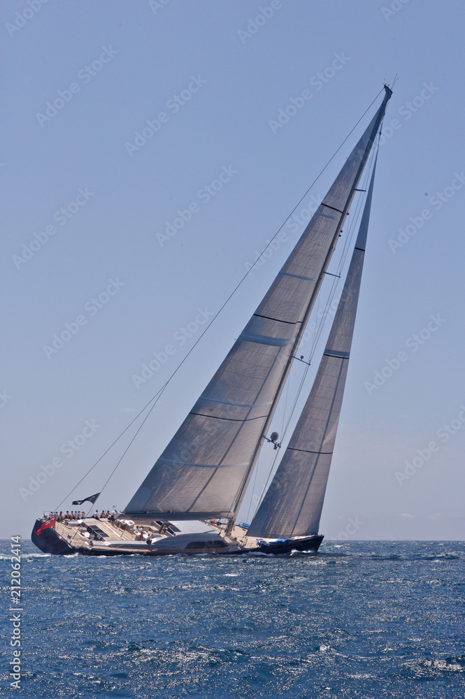 Sailing. At sea. Superyacht. Sailboat