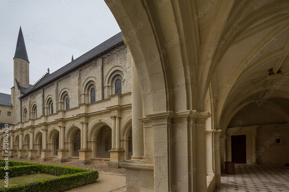 The cloisters at Fontevraud Abbey, France