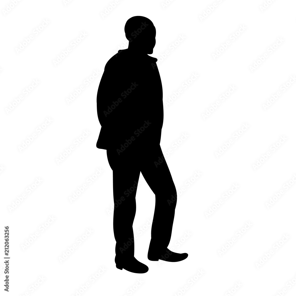silhouette man on white background
