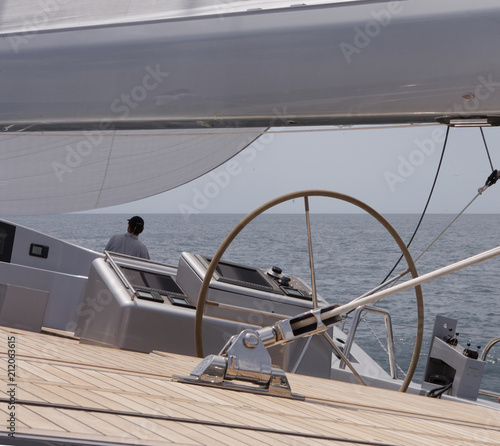 Sailing. Sailingship. Superyacht at sea.  photo