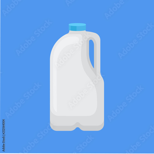 Dairy product in plastic packaging, gallon of milk vector Illustration in flat style