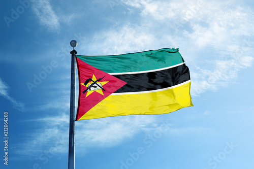 Mozambique flag on the mast