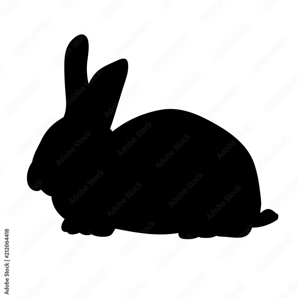 vector, isolated silhouette of a rabbit alone vector, isolated silhouette of a rabbit alone