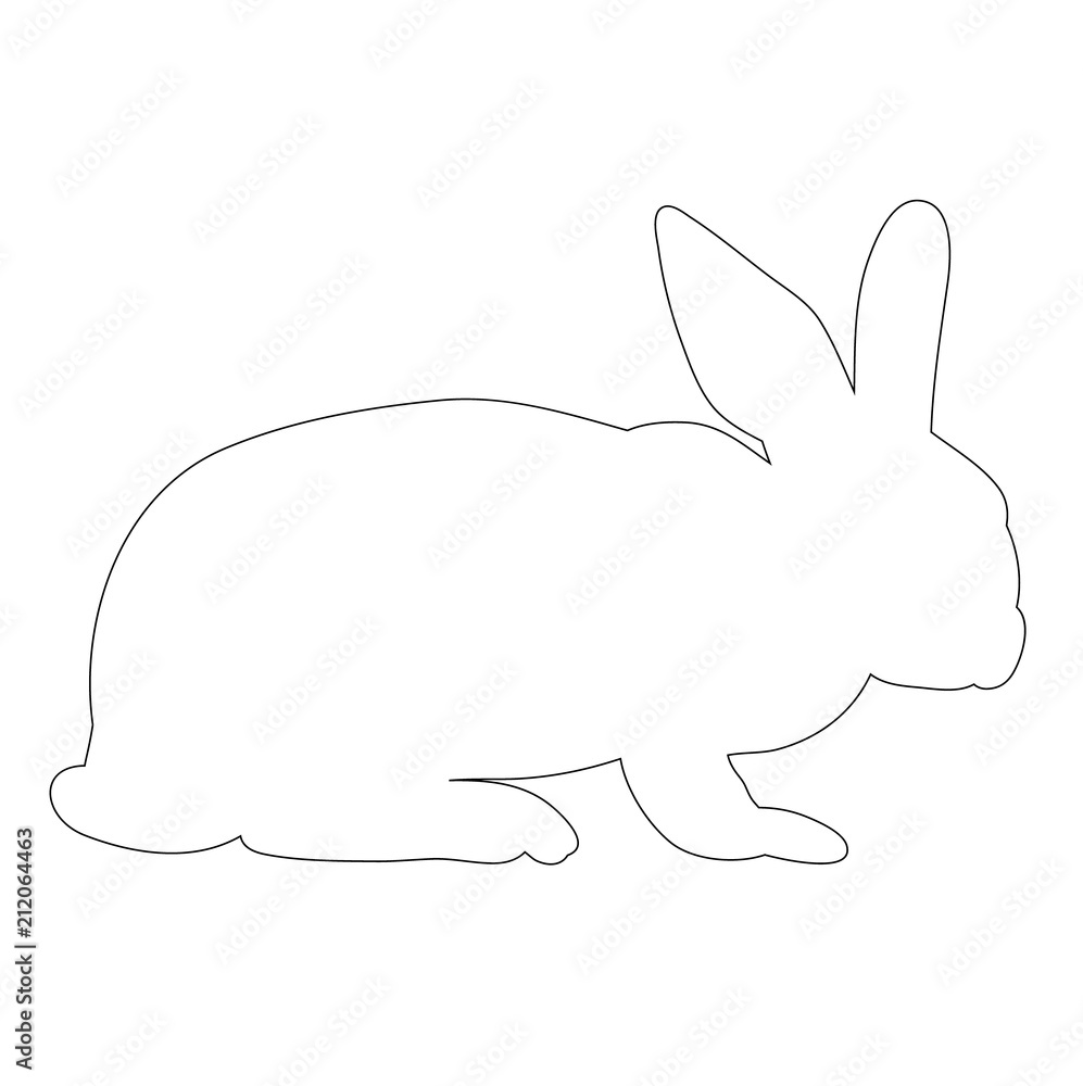 bunny outline on white background bunny outline on white background